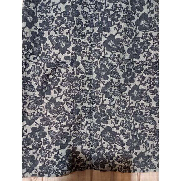 Kisses Dress Ladies Small‎ Blue Floral Sleeveless Chambray Knee Length - Picture 3 of 5